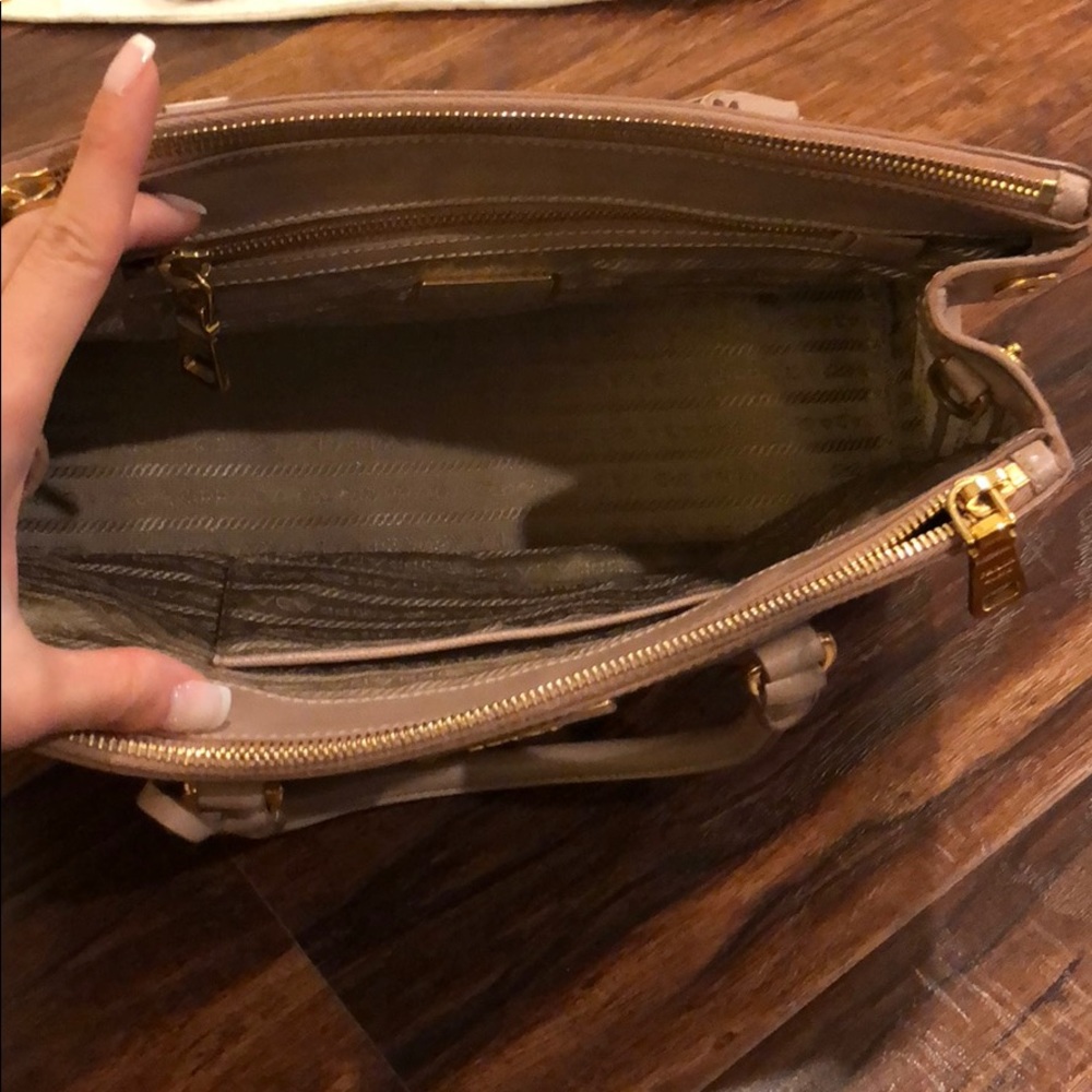 Prada Taupe Leather Satchel with Gold Hardware - Picture 2 of 8